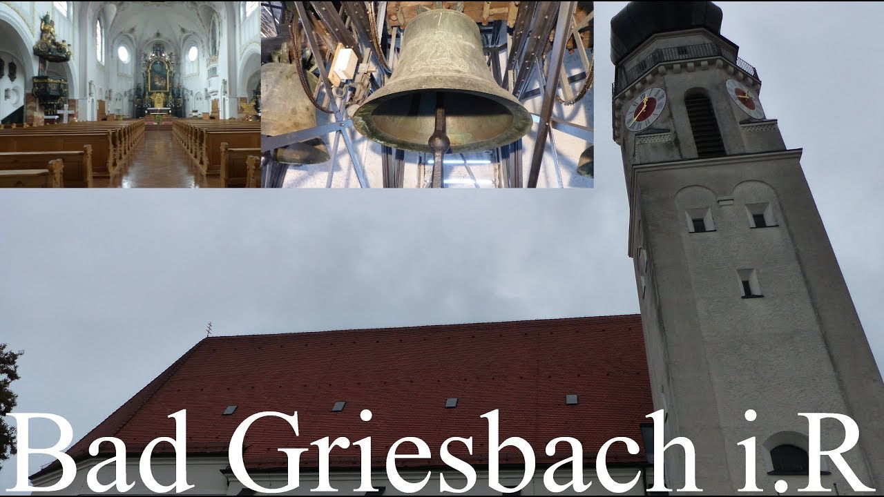 Bad Griesbach i. R (PA) Die fünf Glocken der Stadtpfarrkirche zur Heiligen Familie (Turmaufnahme)