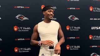 UTSA Safety Ken Robinson Postgame Interview 49-34 win at Temple 10.7.23 (Video Courtesy: UTSA)