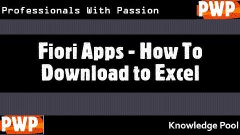 Fiori Apps: How to download the app list to an excel sheet