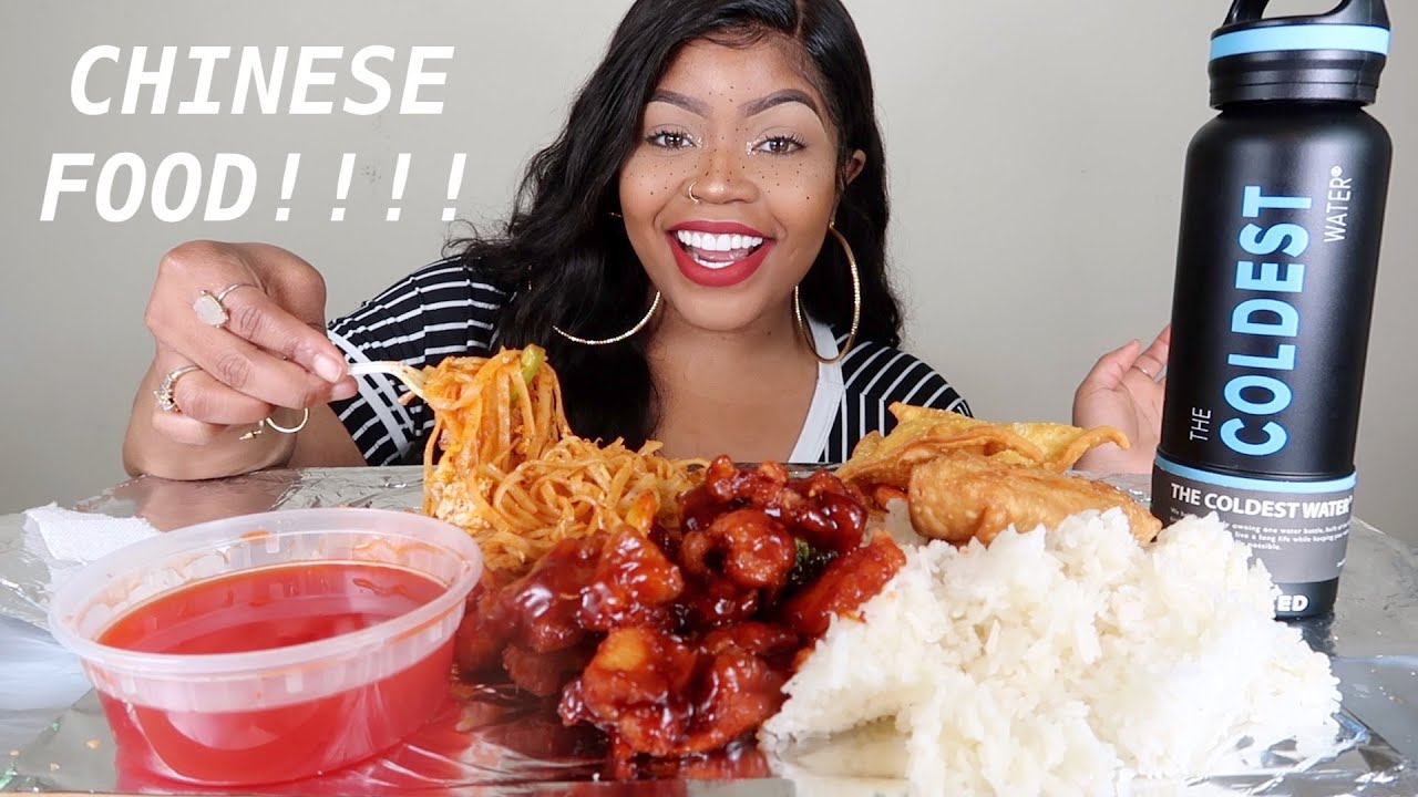 CHINESE FOOD MUKBANG!! GENERAL TSO CHICKEN, SHRIMP PAD THAI, WHITE RICE, AND MORE!!!!
