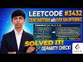 LeetCode #3432 | Count Partitions with Even Sum Difference | Prefix Sum Approach in C++