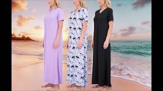 Real Essentials 3 Pack: Women's Soft Maxi Long Nightshirt Short Sleeve Soft Nightgown Sleep Dress screenshot 5