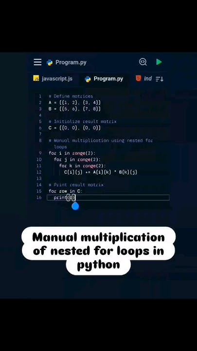 Manual multiplication of nested for loops in python - YouTube