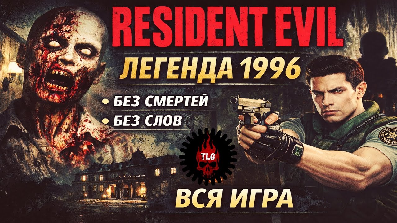 Resident Evil (1996) — Вся игра за Криса | Без смертей | Без слов