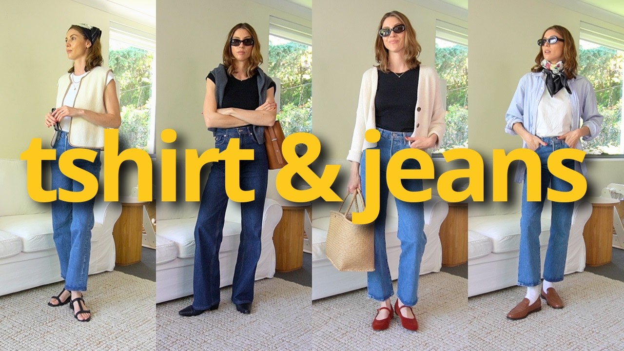9 образов с футболкой и джинсами (лукбук образов)