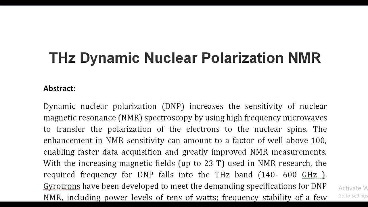 THz Dynamic Nuclear Polarization NMR