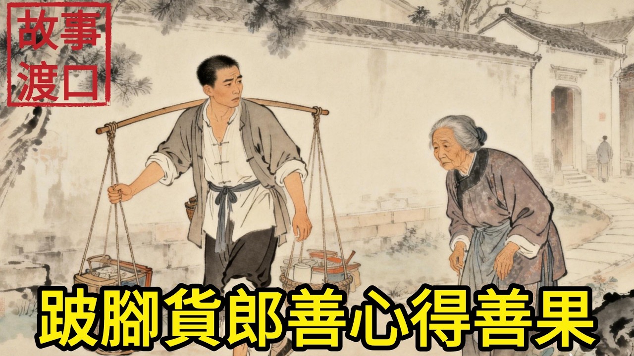 跛腳貨郎被惡霸搶光貨物，失魂落魄的他還好心幫陌生老太挑擔一程，老太隨手一指讓他暴富成財主！#民間故事#善有善報#爲人處世#故事分享