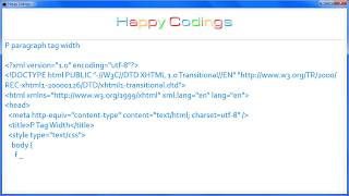 HTML | P paragraph tag width