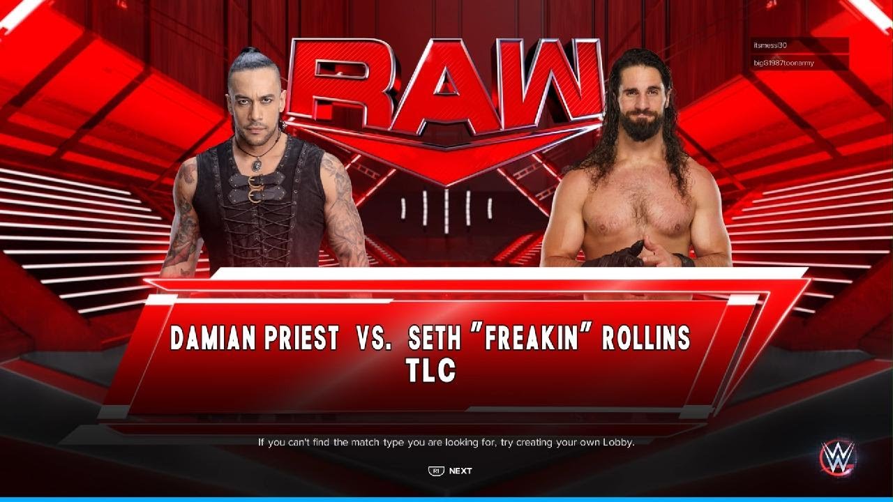 WWE 2K23 Damian Priest v Seth Rollins TLC match