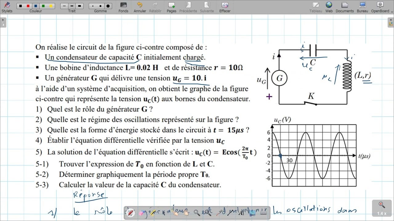 Circuit RLC ,exercice d'application