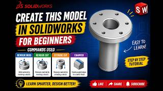 SOLIDWORKS Flange Tutorial | Revolve Boss, Revolve Cut, Extruded Cut & Chamfer