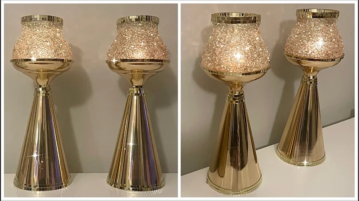 DIY Glam Crushed Glass Candle Holders | $4.25 DIY Dollar Tree Candle Glam Decor