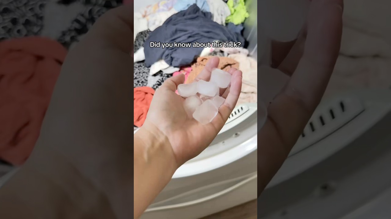 Add a few ice cubes to the dryer to remove wrinkles from clothes. 