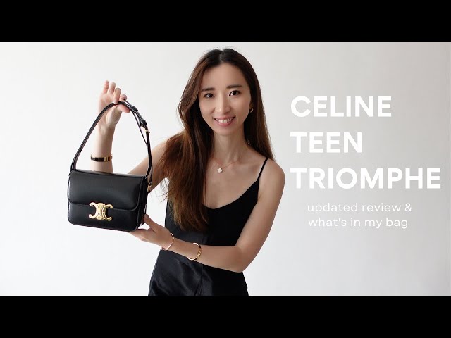 1 YEAR UPDATE  CELINE TRIOMPHE TEEN, PROS & CONS, IS IT WORTH IT? MODSHOTS  & WHAT'S IN MY BAG 