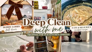 Deep Cleaning My Kitchen Before Our Updates | 🍂Fall Hobby Lobby Decor + Crockpot Recipe