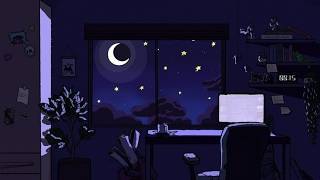 Moonlit Study Room 🌙 | 3x 25 Min Pomodoro Timer + 5 Min Breaks | Cozy Night Ambience