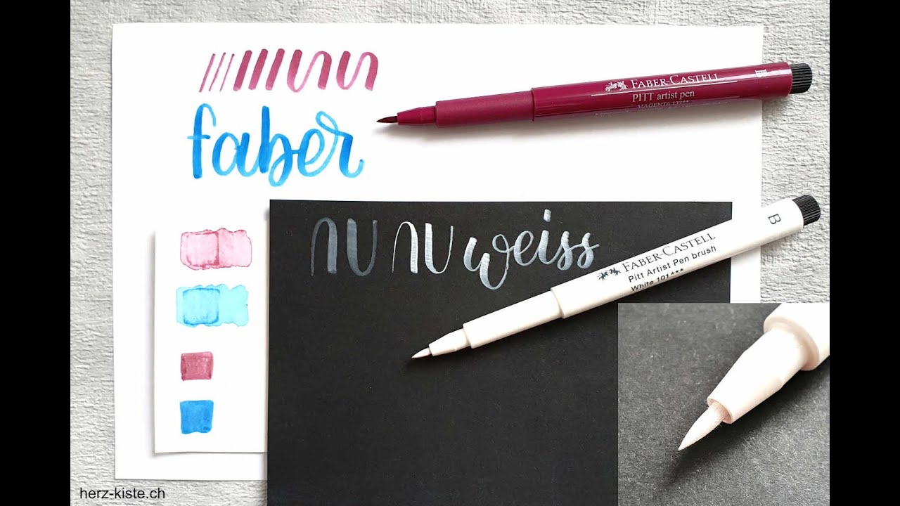 Brush Pen Review: Faber Castell Pitt Artist Pen B | Handlettering - YouTube