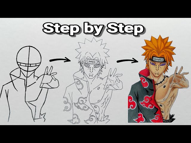 Tutorial how to draw pain tendo from naruto by AgungTategamiKyutsu