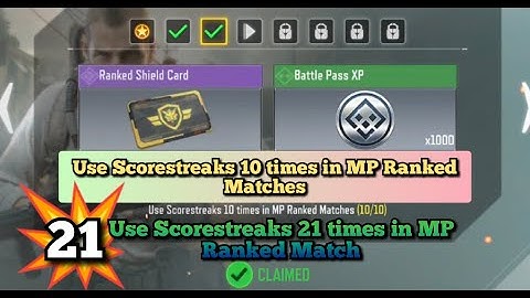 Call Of Duty Mobile Use Scorestreaks 10 times in MP Ranked Matches Task Complete