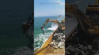 Coastal Protection: Using Long-Reach Excavators for Seawall Construction