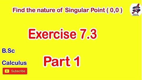 Find the nature of singular point (0,0) | Ex 7.3 B.Sc Calculus | Plane Curve II