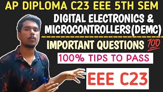 Digital electronics and microcontrollers(demc)| ap diploma c23 eee 5th sem DEMC important questions