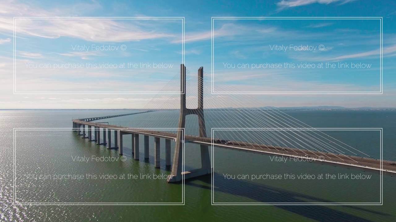Beautiful modern bridge over the river aerial view