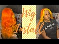 FRONTAL WIG INSTALL | YELLOW &amp; ORANGE | ft. Eullair hair