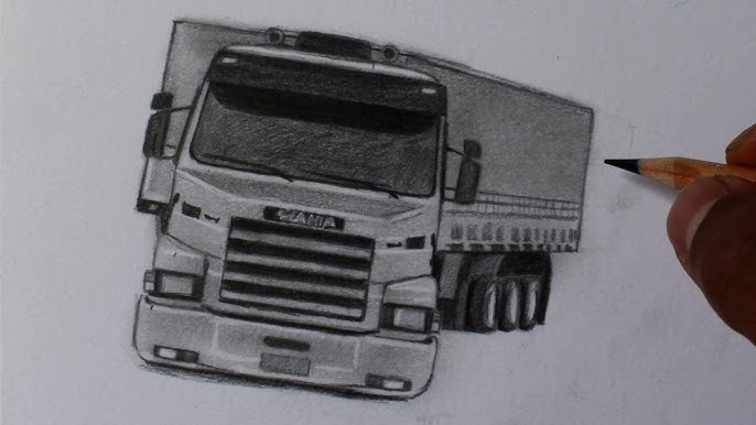 Como desenhar caminhão Scania R450 - PASSO A PASSO - narrado 