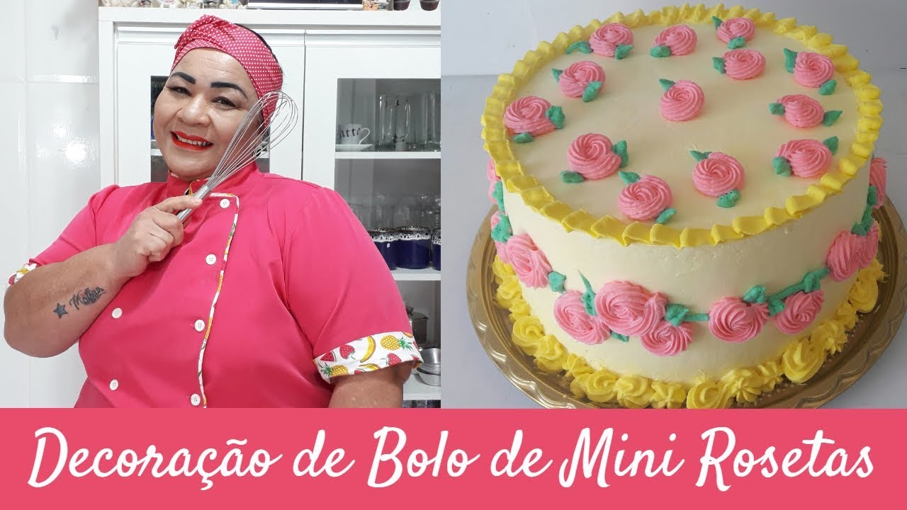 Bolo delicado com rosetinhas  Bolo, Bolo enfeitado, Mini bolos