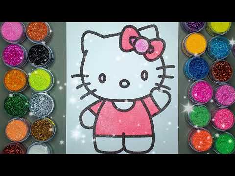 Video Mèo Hello Kitty ✍ Vẽ Và Tô màu Tranh Cát Nhân Vật Hoạt... - youtube