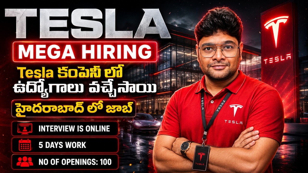 Finally Tesla Biggest Hiring | Tesla recruitment in Telugu | Latest ...