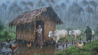 Beautiful Nepali Mountain Village in Rainy Time Traditional life of Nepal | Relaxing Village Life |