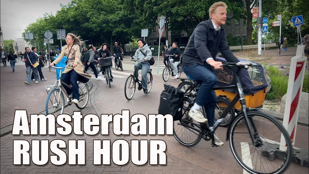 Bicycle Rush Hour in Amsterdam