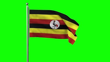 Stock Footage | Uganda Waving Flag Green Screen Animation | Royalty-Free