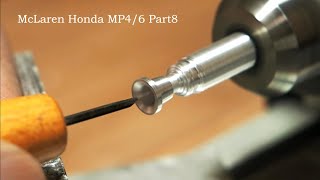 McLaren Honda MP4/6 Part8【 TAMIYA 1/12 scale 】Make an air funnel with aluminum rods.【lathe】