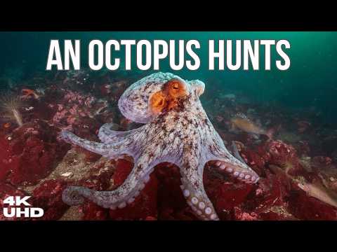 Why Do Fish Follow Octopuses? Watch This Giant Pacific Octopus Hunt