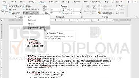 Hyphenate automatically the current document, with a limit of 3 consecutive hyphens.