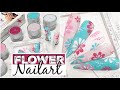 Bloemen NAIL ART met Butter Creams van Light Elegance (handpainted) ♥ Beautynailsfun.nl