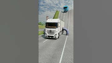 Colourful Capsule Buses & Dumper Trucks vs Logs Trap - BeamNG.drive #shorts #beamngdrive #bus