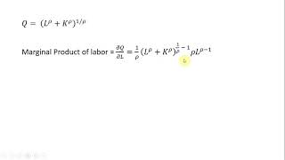 Factor Markets: Solving for MRP from CES Production Function