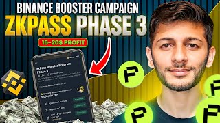 Zkpass booster program phase 3 guide in Hindi | Binance booster new campaign