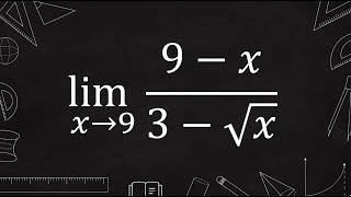 lim (9-x)/(3-sqrt(x)) | Calculus Limit | square root conjugate