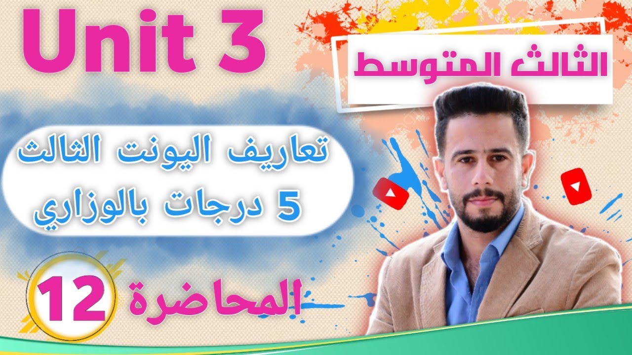 انكليزي ثالث متوسط اليونت 3 / الدرس 12 / تعاريف اليونت الثالث
