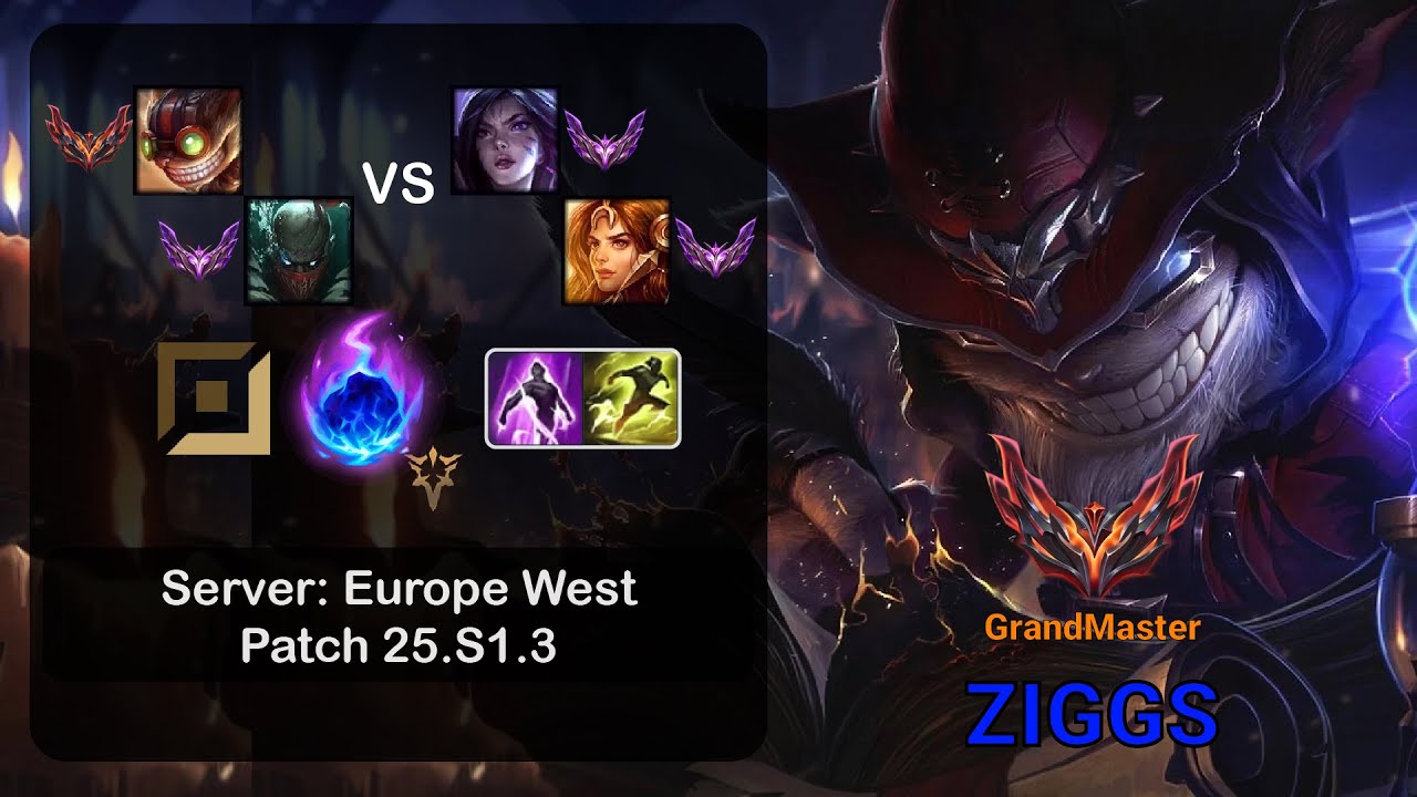 Ziggs APC + Pyke vs Kai'Sa + Leona - EUW GrandMaster - Patch 25.S1.3