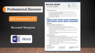 Create Best ATS Compatible CV/Resume Format 2021 | MS Word Template