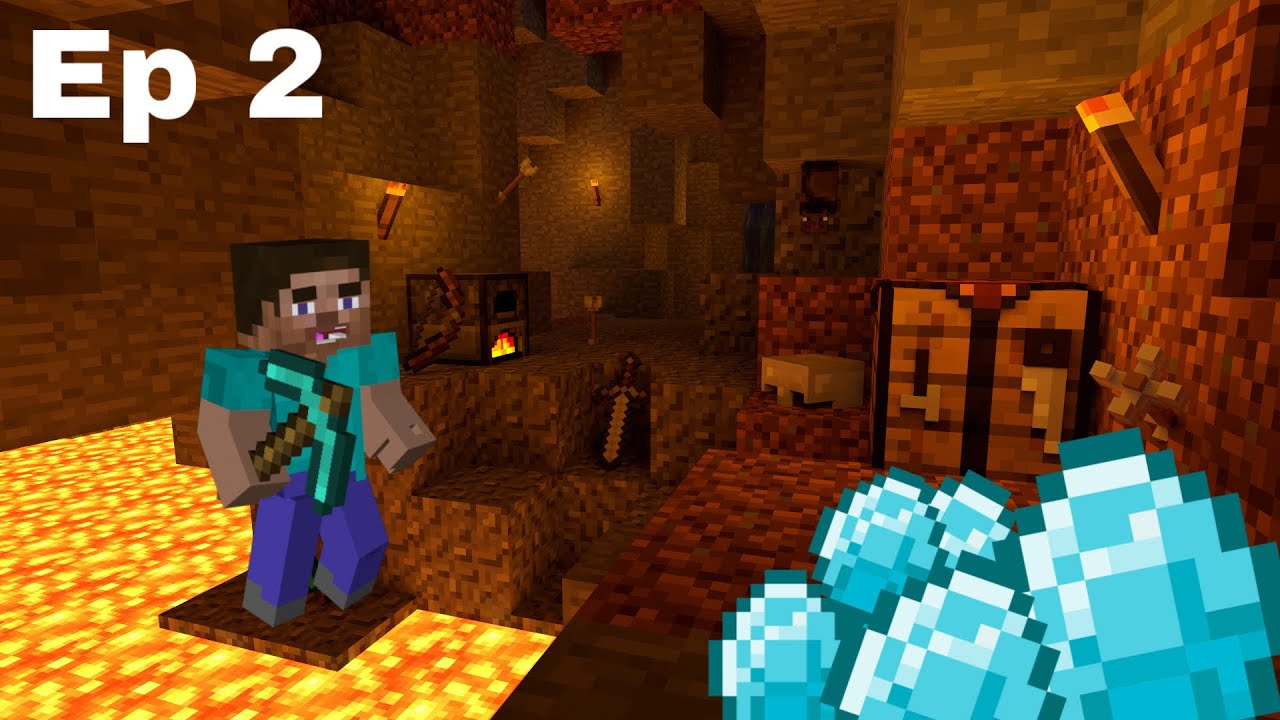 I GOT MY FIRST DIAMONDS !!!! 💎 minecraft series - YouTube