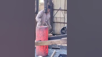 Drill holes for circular iron columns