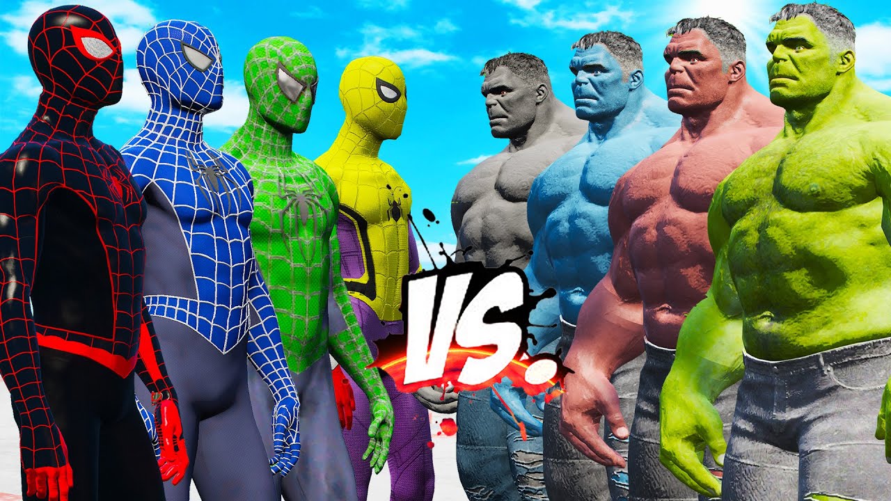 TEAM BIG HULK vs TEAM SPIDER-MAN - EPIC SUPERHEROES WAR - YouTube