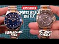 ALL ROUND SPORTS WATCH BATTLE BULOVA MARINE STAR 98B334 VS VICTORINOX MAVERICK 241825 